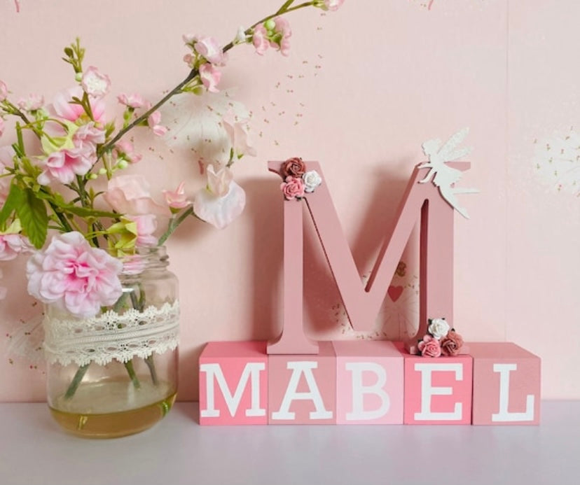 Girls Personalised Wooden Blocks