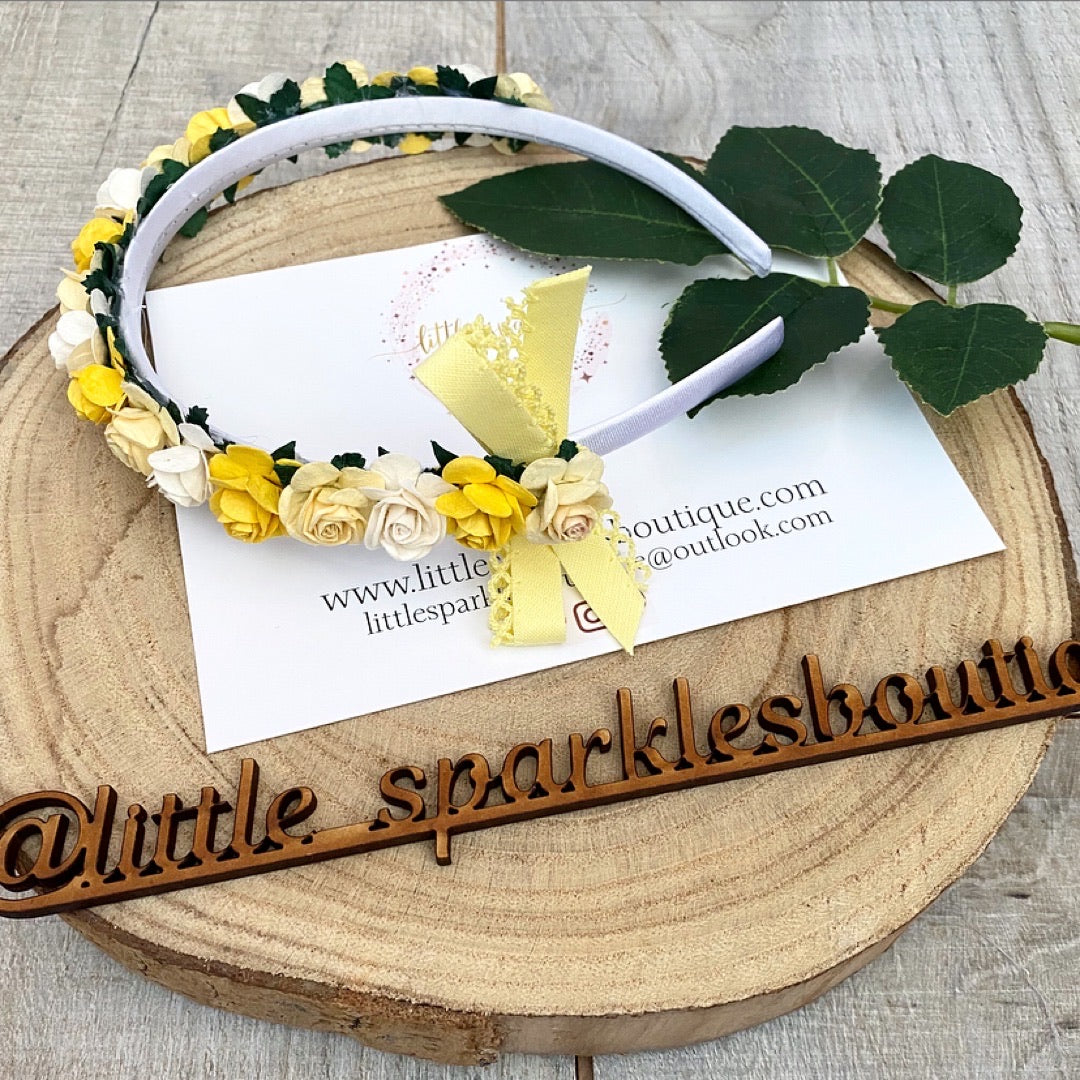 Lemon Floral Alice Band