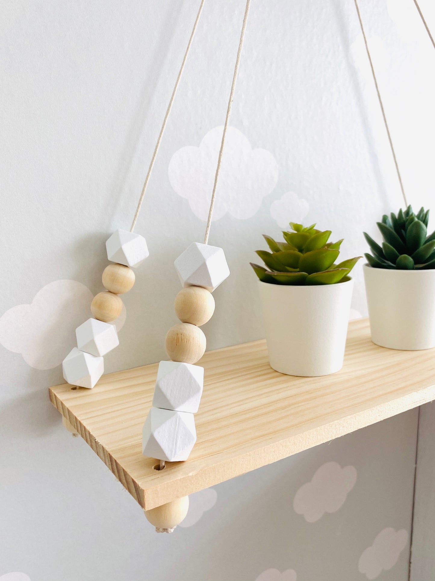 Girls or boys wooden bead shelf