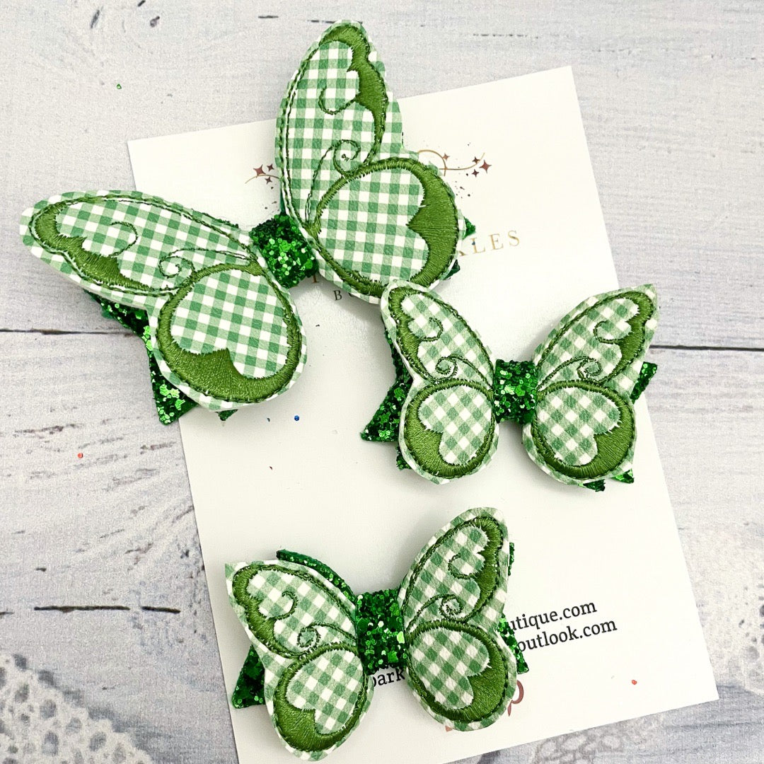 Green Gingham Butterfly’s