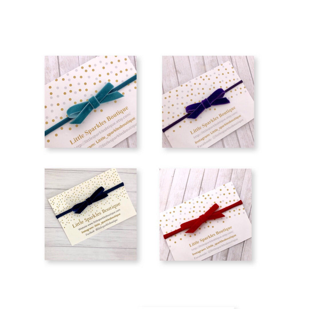 Velvet Tie Bow (Variety Of Colours)