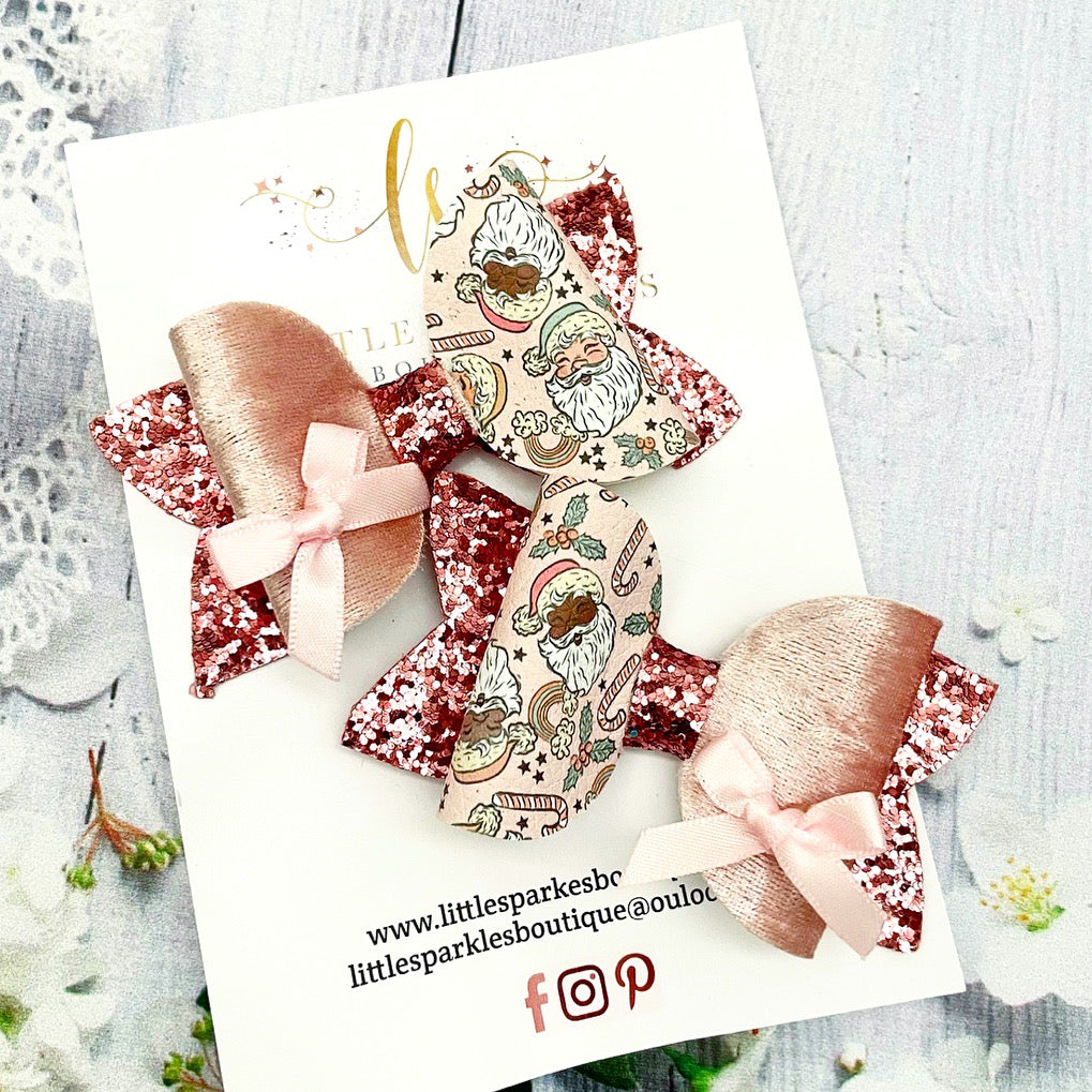 Blush Santa Bow
