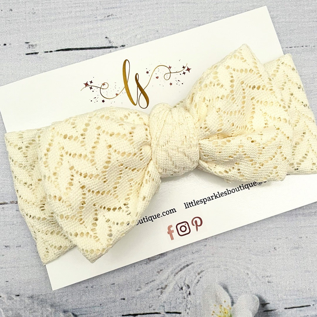 Cream Top Knot Headwrap