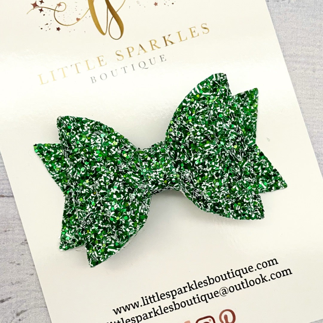 Green and White Glitz
