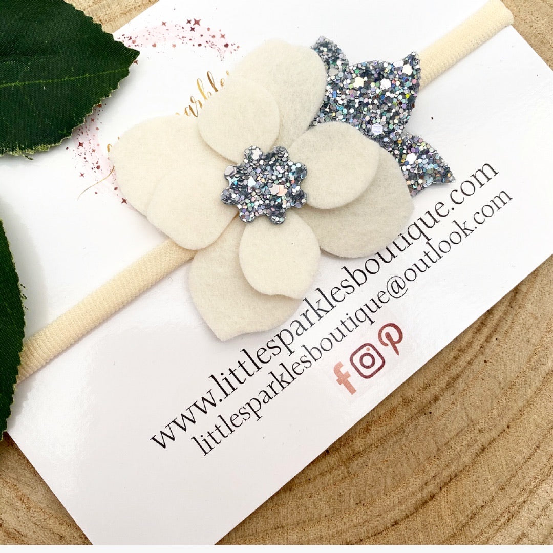 Cream And Silver Flower