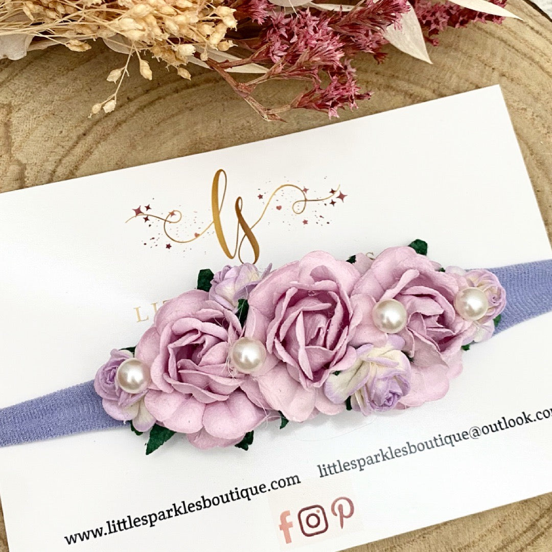 Large Lilac Tea Flower Headband