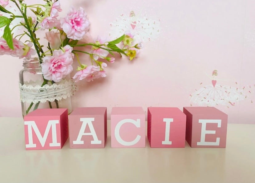 Girls Personalised Wooden Blocks
