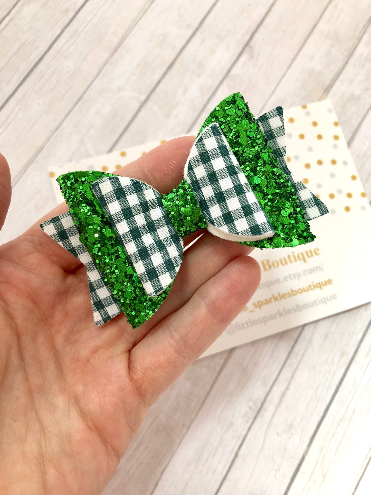 Emerald green school bow