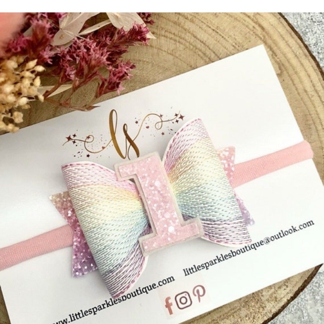 Rainbow Birthday Bow