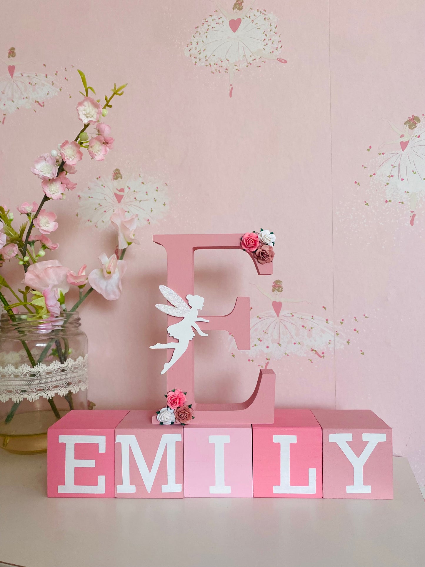 Girls Personalised Wooden Blocks