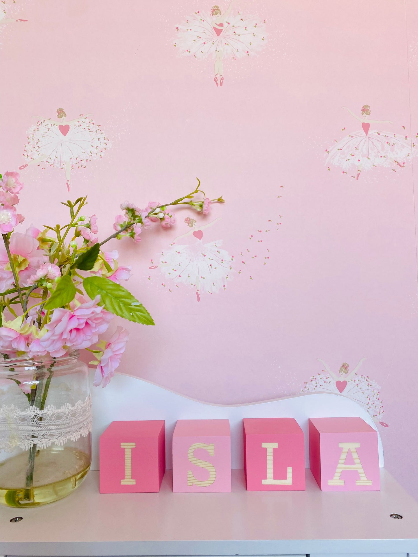 Girls Personalised Wooden Blocks