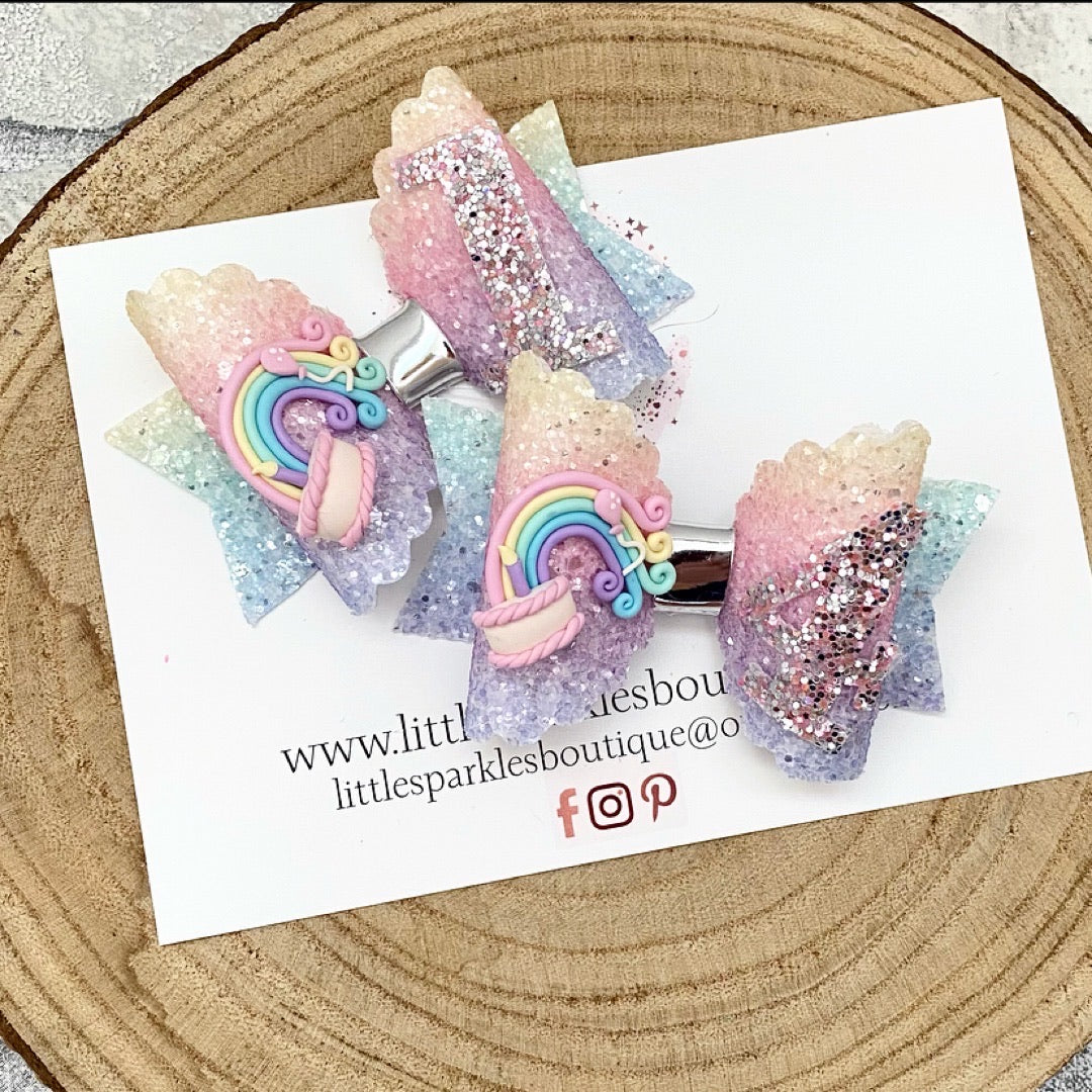 Rainbow Birthday Bow