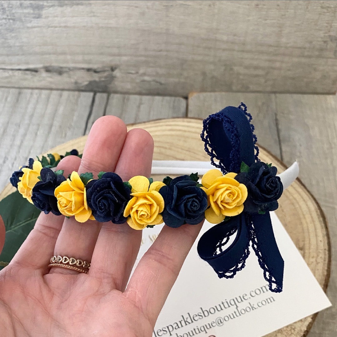 Navy And Bright Yellow Alice Band