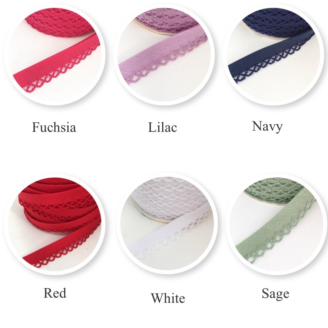 Lace Edge Tie Bow With Rose (Variety Of Colours)