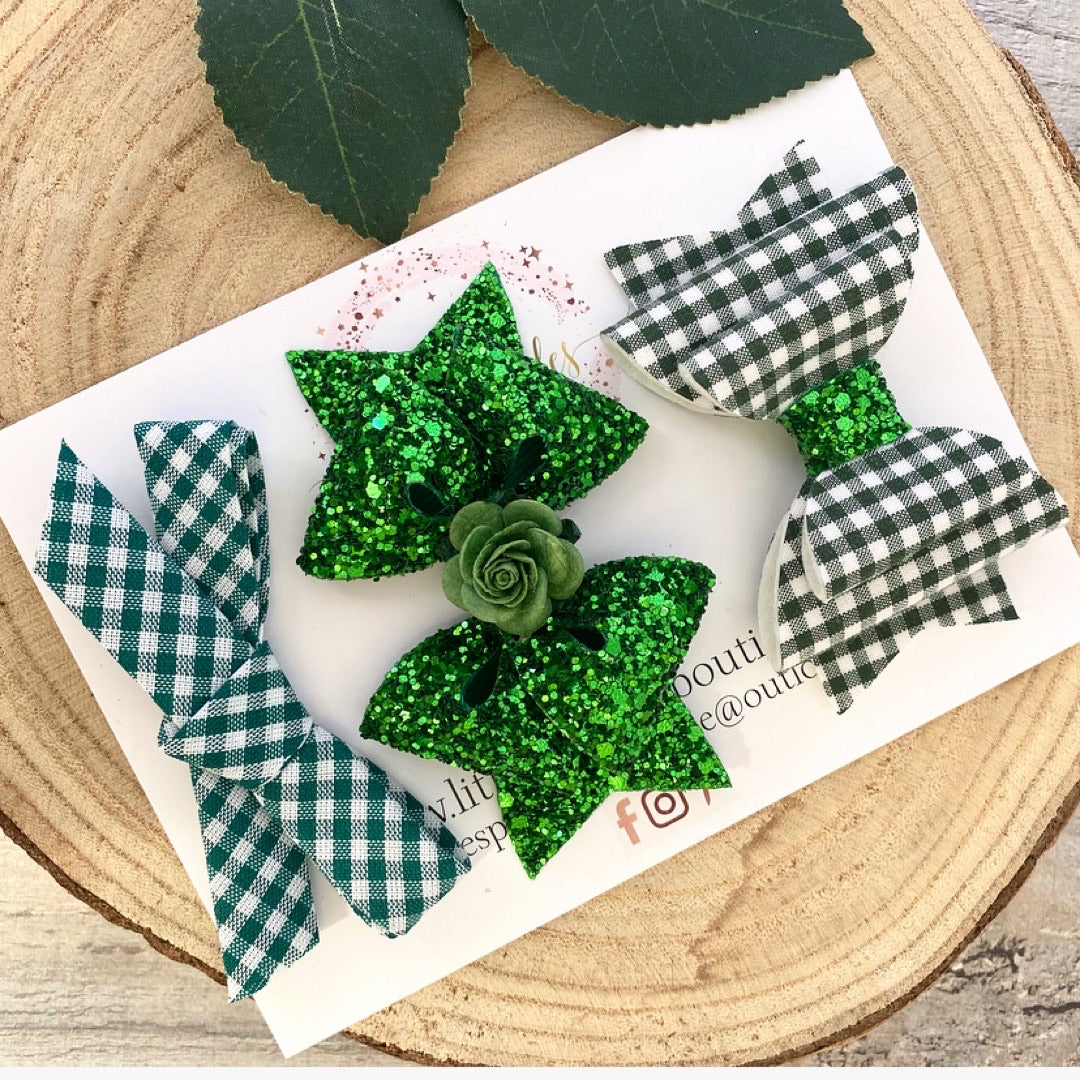 Green School Bow Set