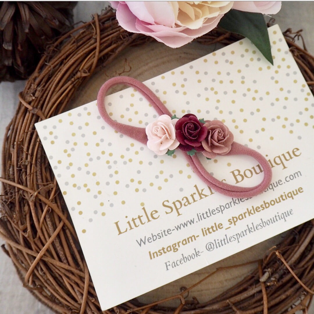 Plum And Dusky Flower Headband