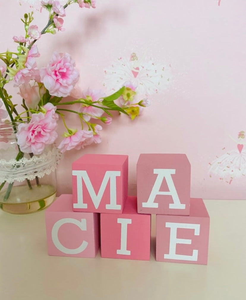 Girls Personalised Wooden Blocks
