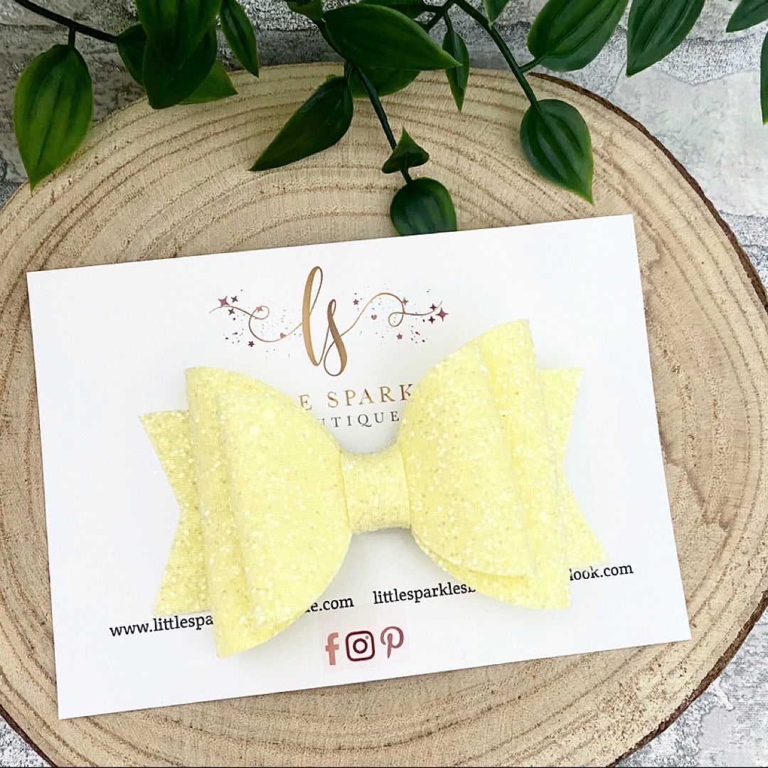 Lemon Glitter Bow