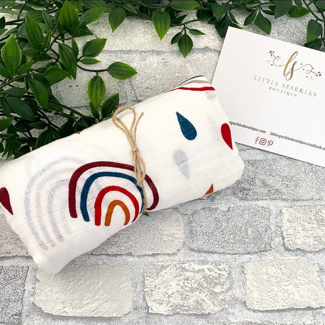 Rainbow Drop Muslin Swaddle