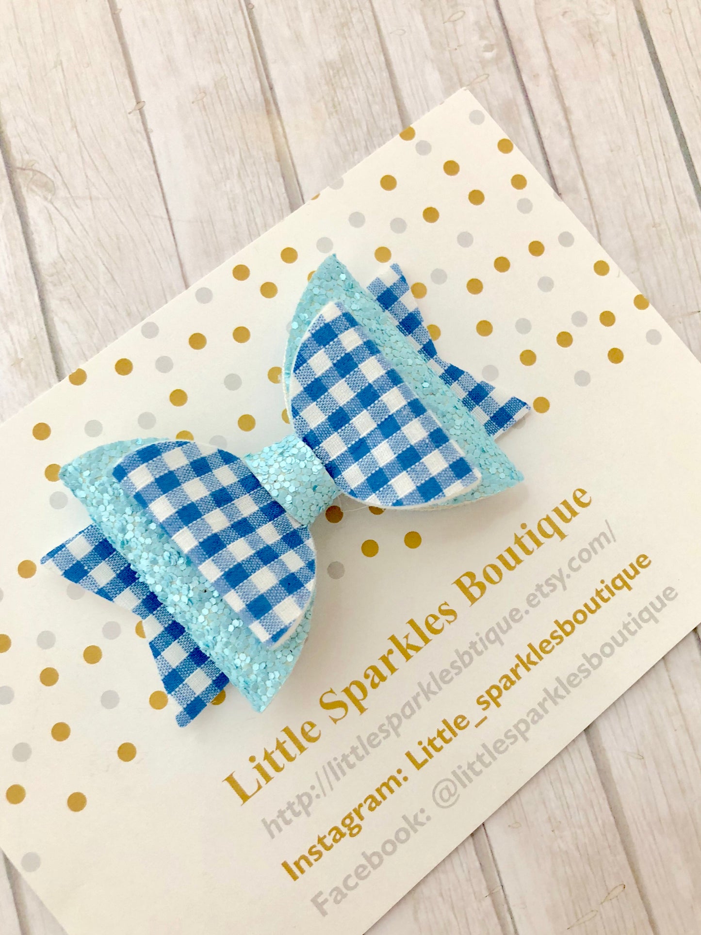 Sky blue school bow