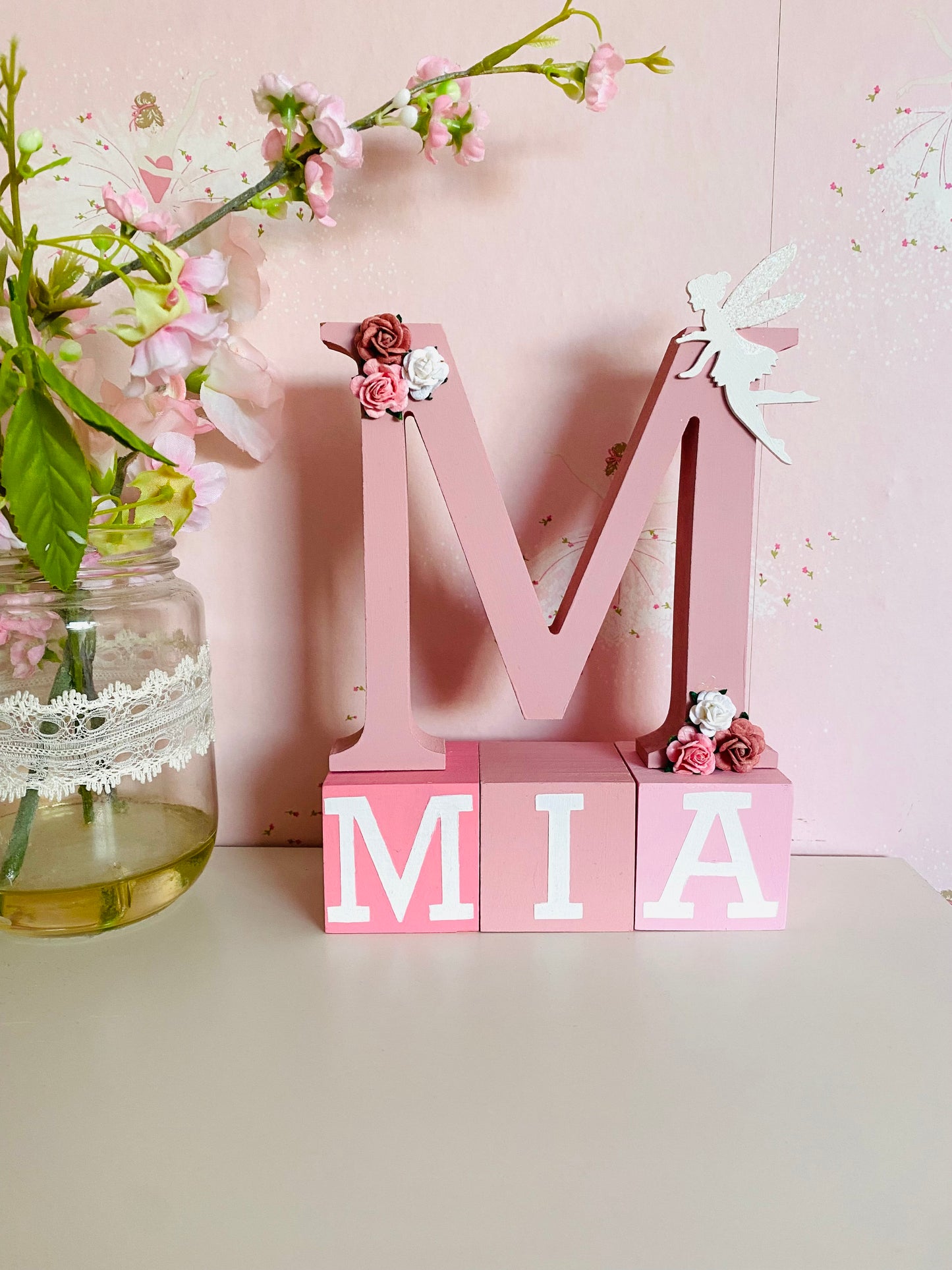 Girls Personalised Wooden Blocks
