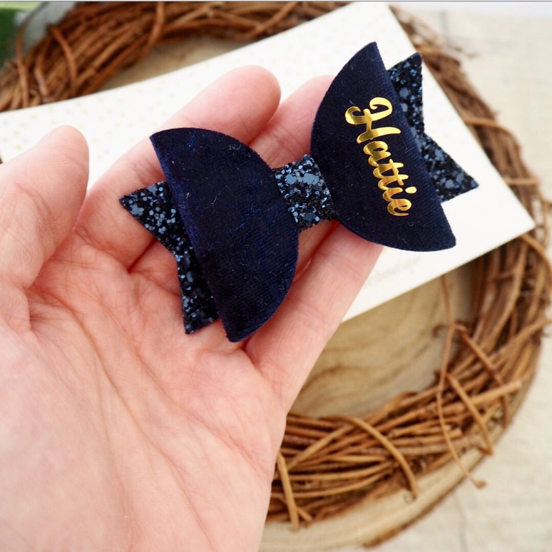 Navy Personalised Bow