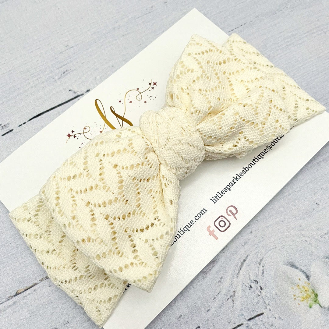 Cream Top Knot Headwrap