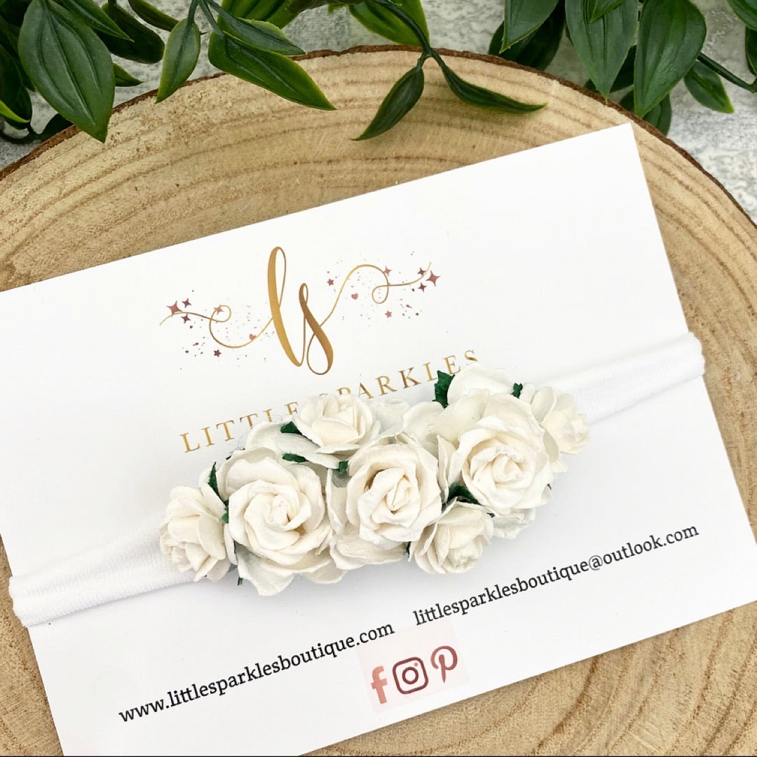 White Cottage Flower Headband