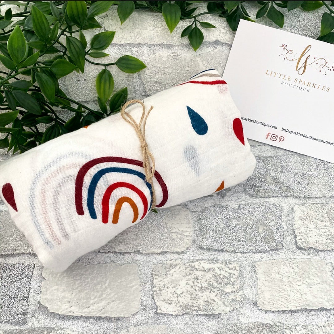 Rainbow Drop Muslin Swaddle