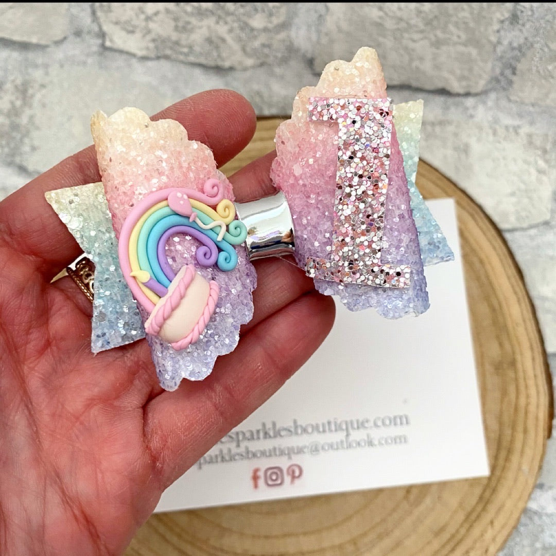 Rainbow Birthday Bow