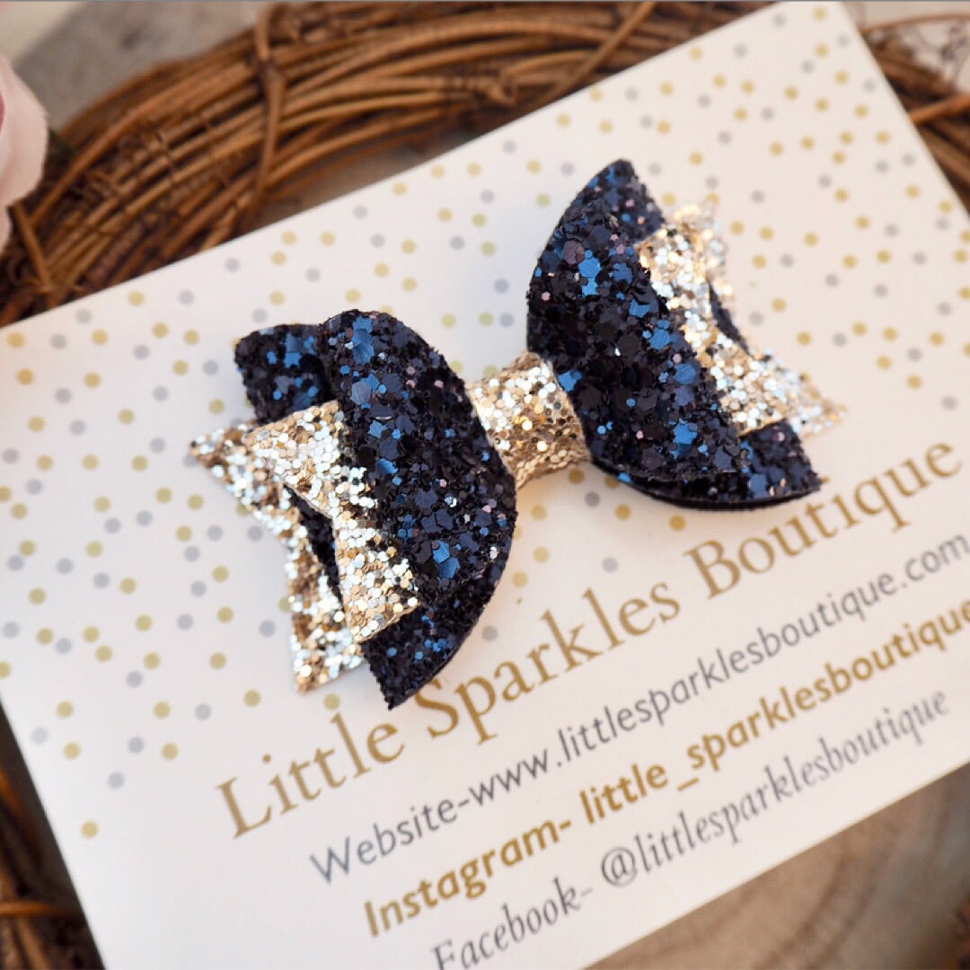 Navy/Gold Bow