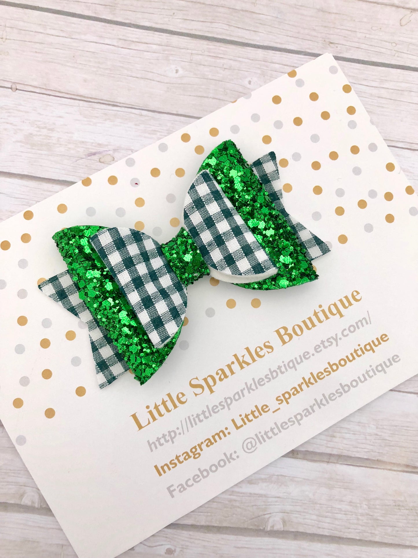 Emerald green school bow