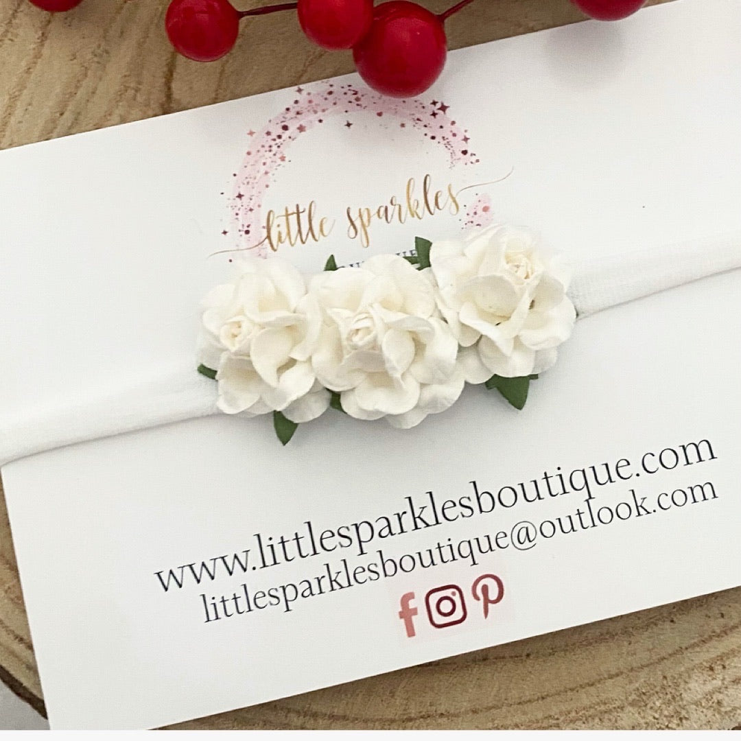 White Mist Flower Headband