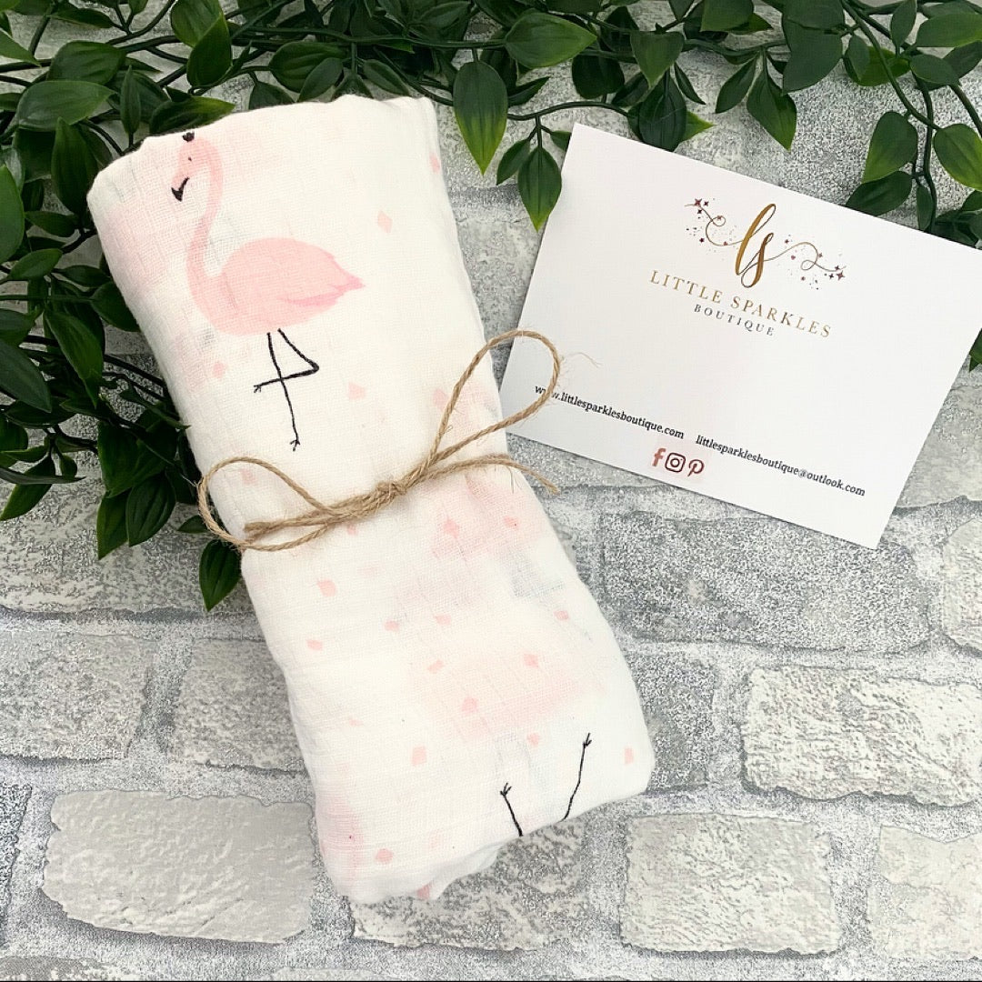 Flamingo Muslin Swaddle