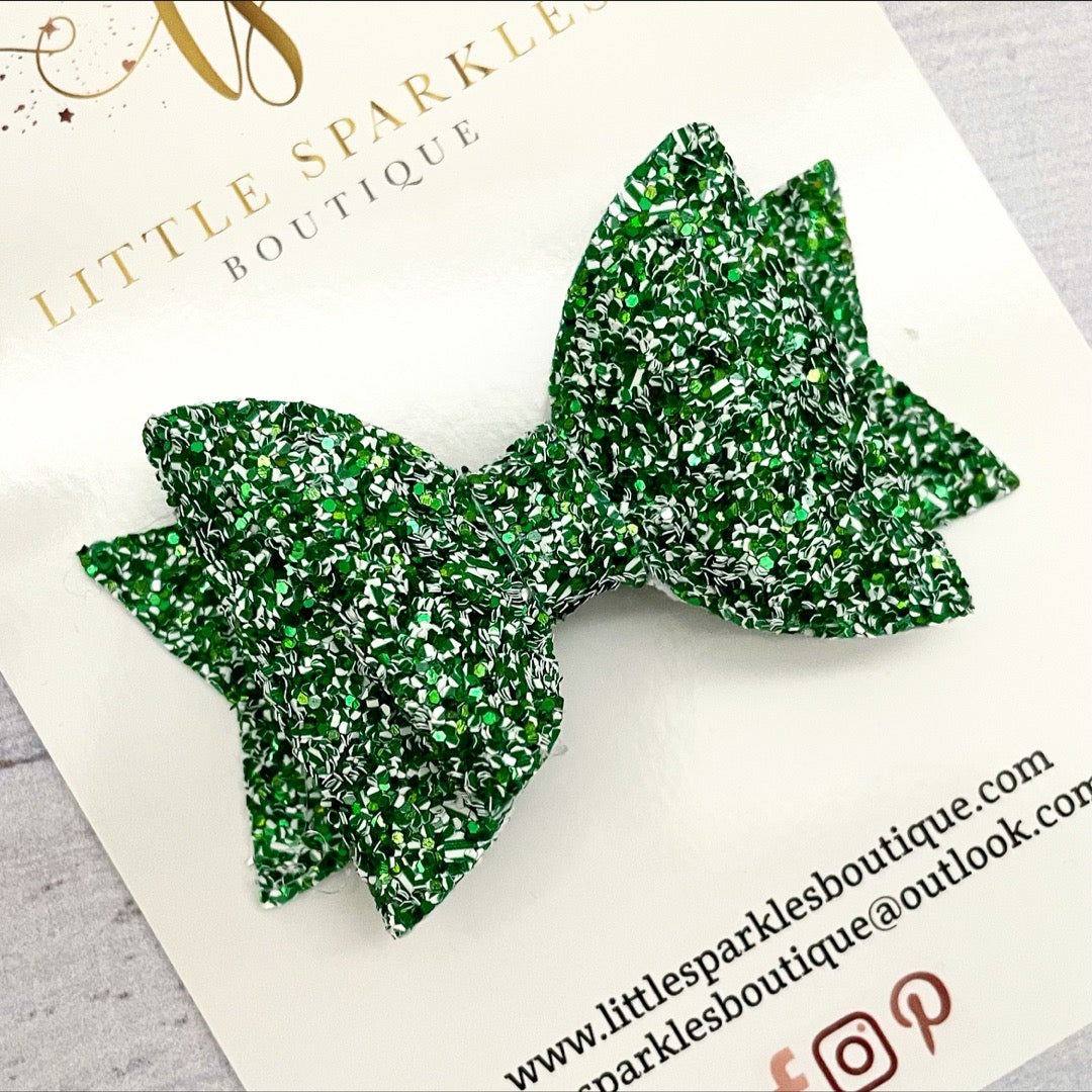 Green and White Glitz