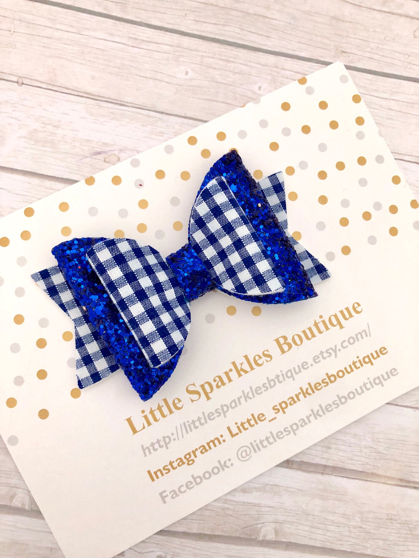 Royal blue school bow
