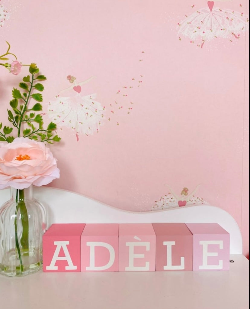 Girls Personalised Wooden Blocks