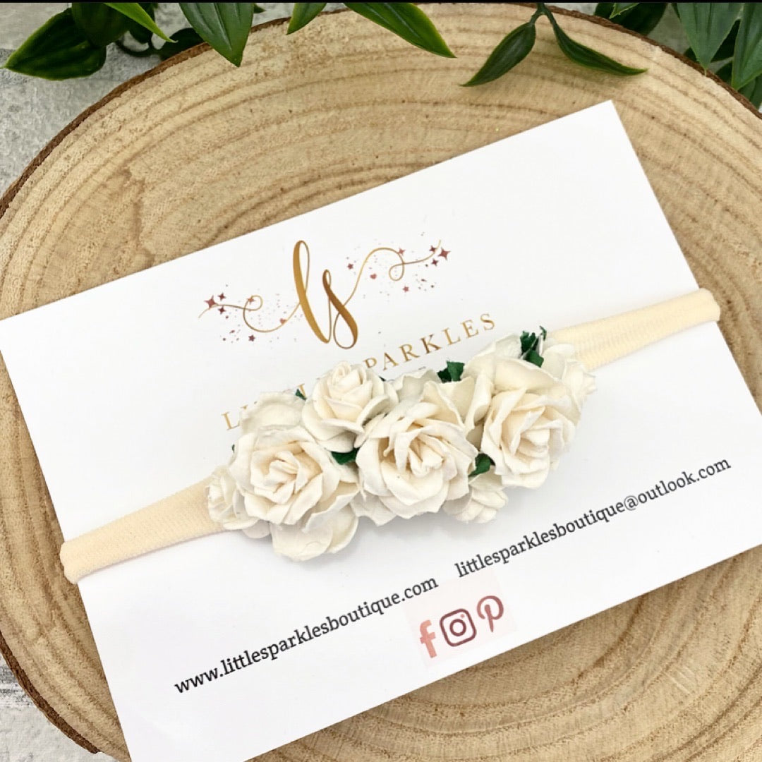 Ivory Cottage Flower Headband