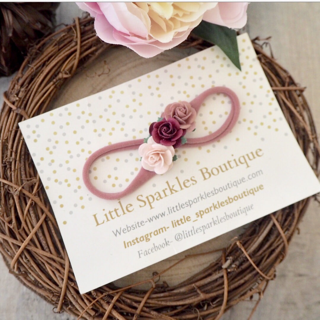 Plum And Dusky Flower Headband