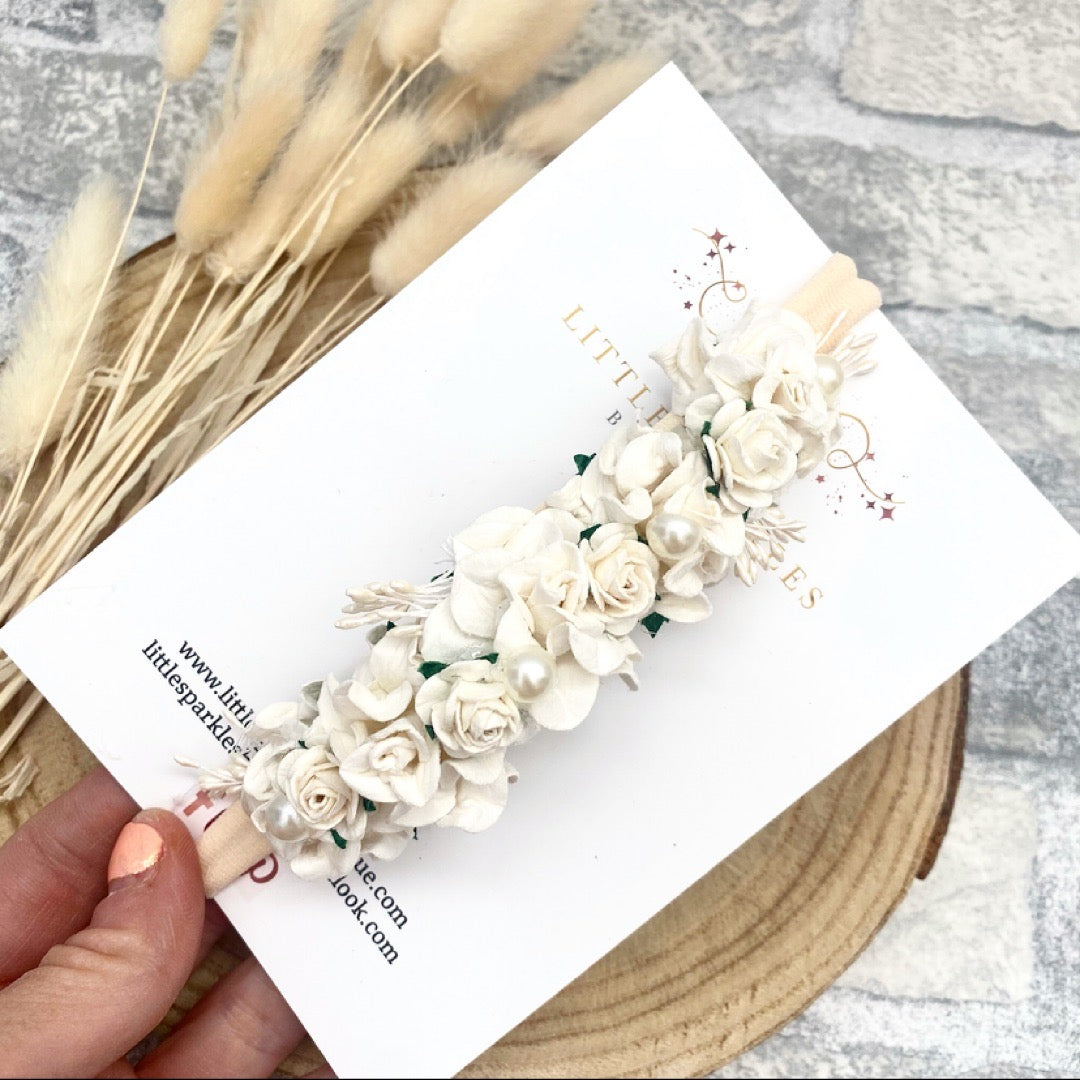 Ivory Trellis Flower Headband