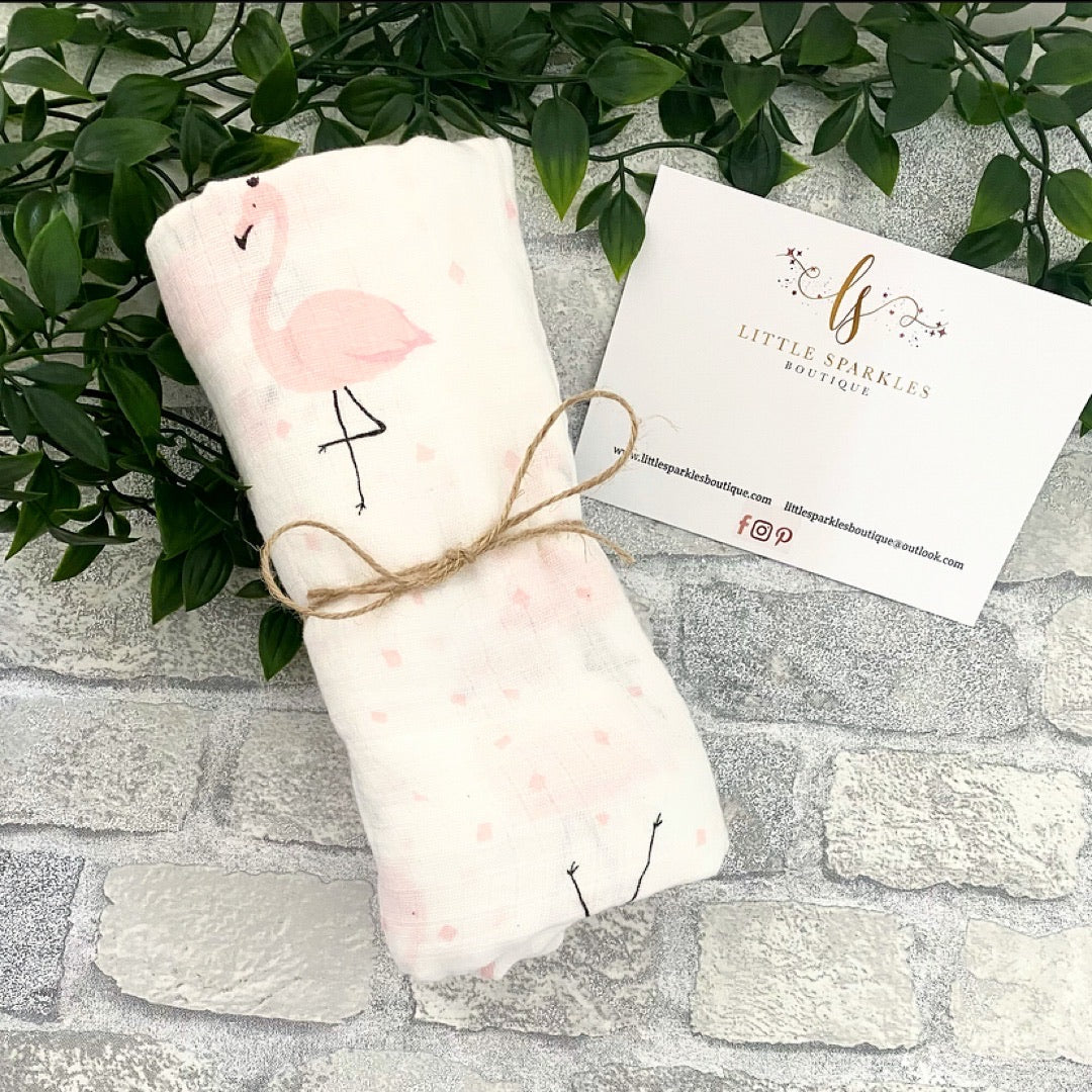 Flamingo Muslin Swaddle