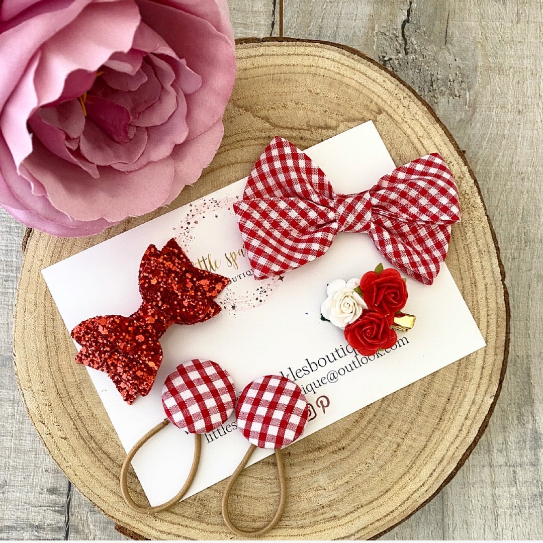 Mini Clip And Bobble Set Red