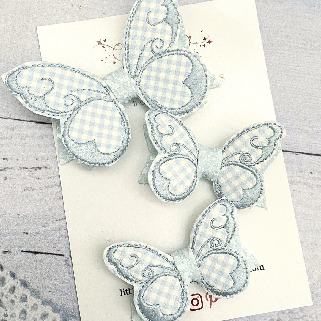 Baby Blue Gingham Butterfly’s
