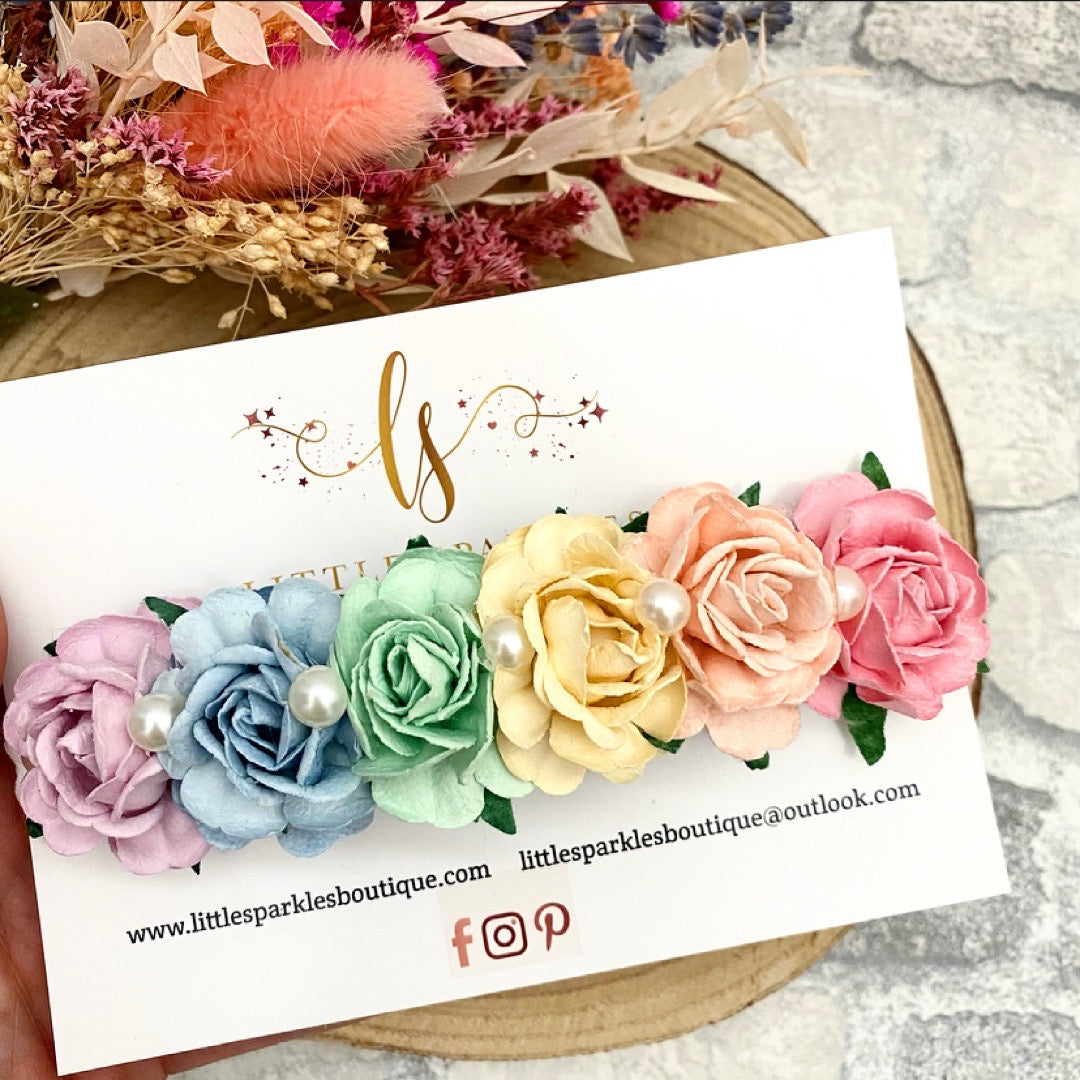 Large Rainbow Flower Headband