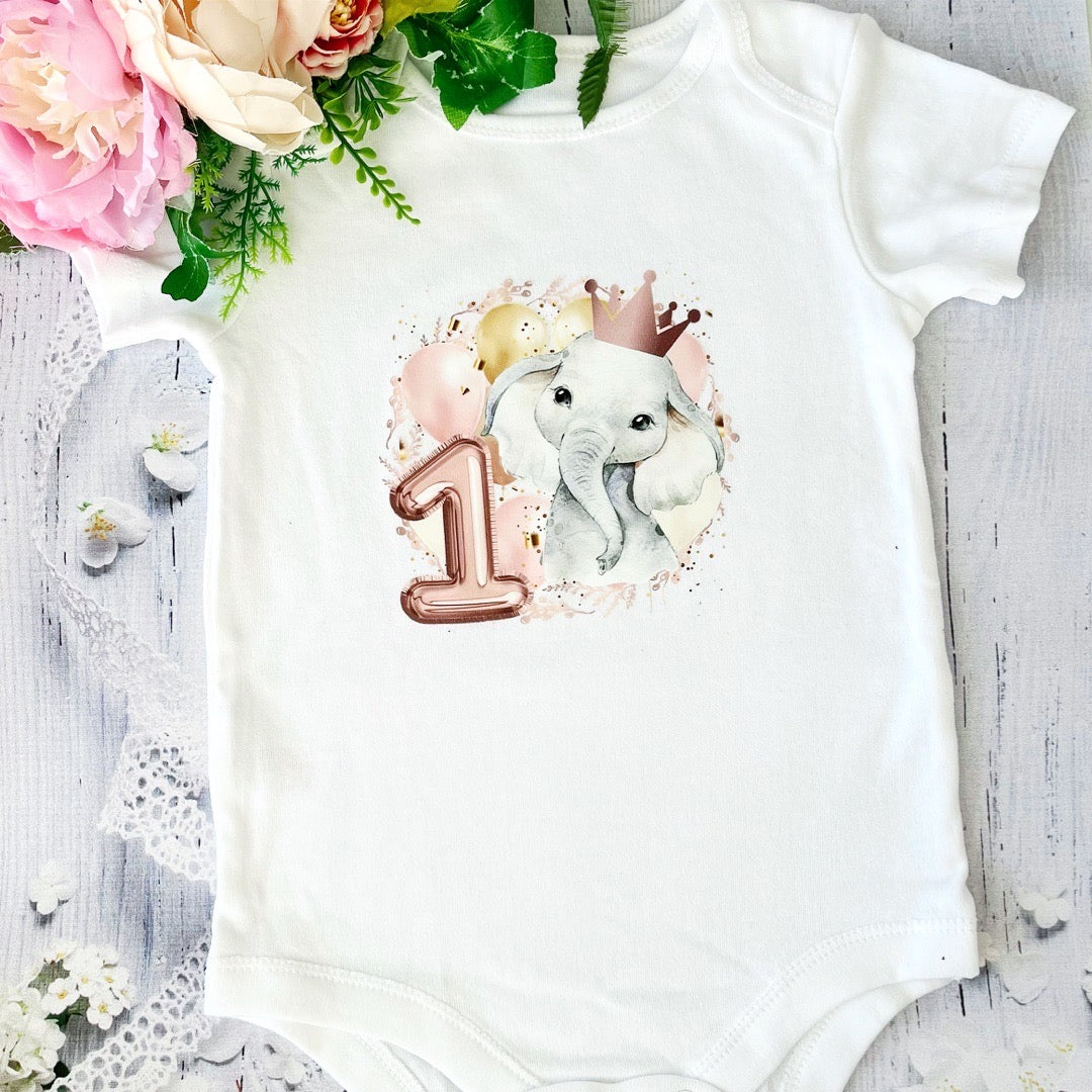 Elephant First Birthday Vest