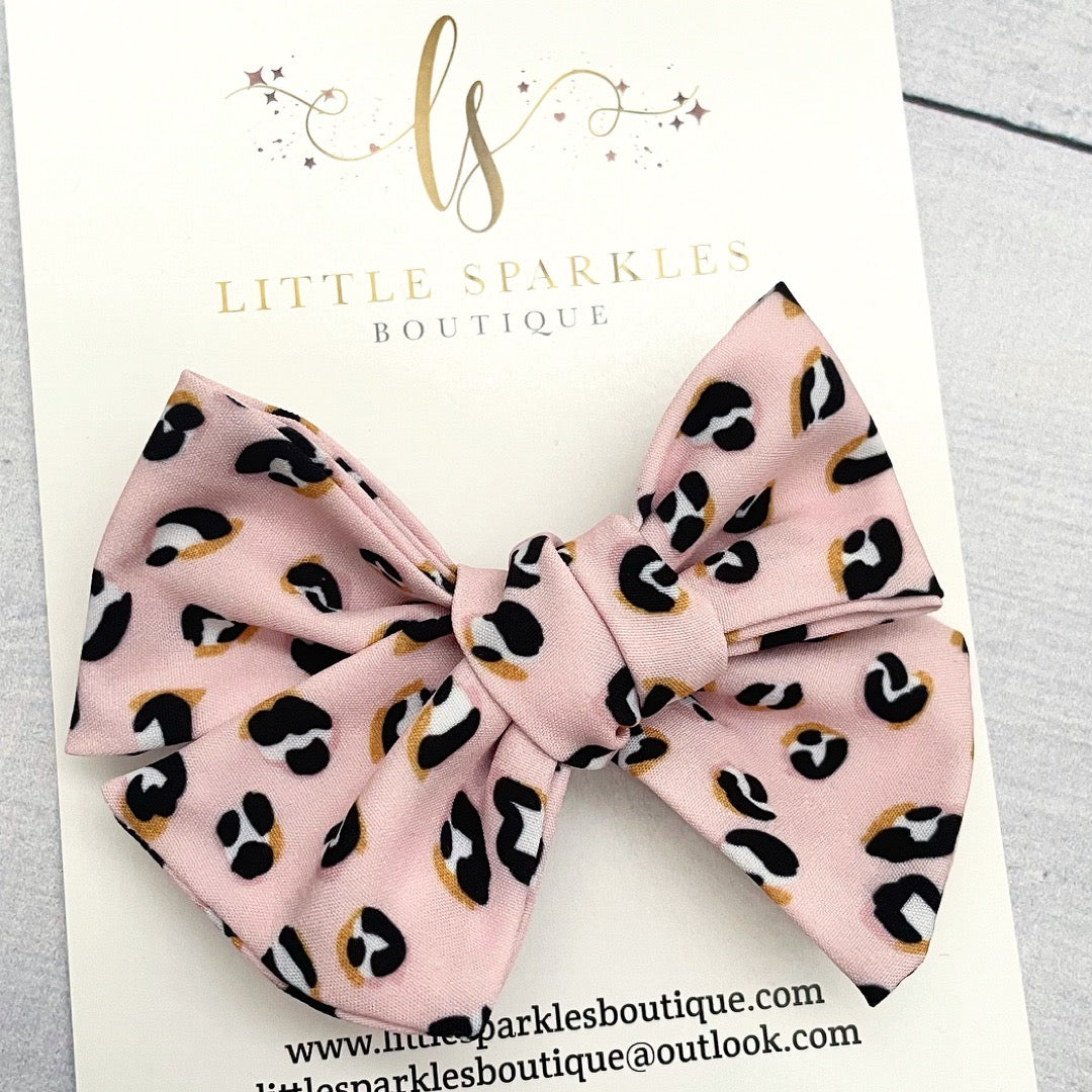 Leopard print Fabric Tie Bow