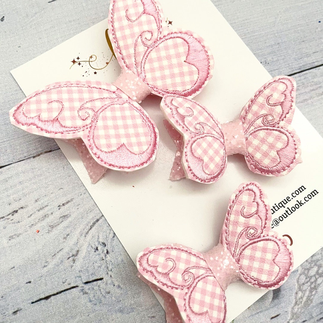 Pink Gingham Butterfly’s