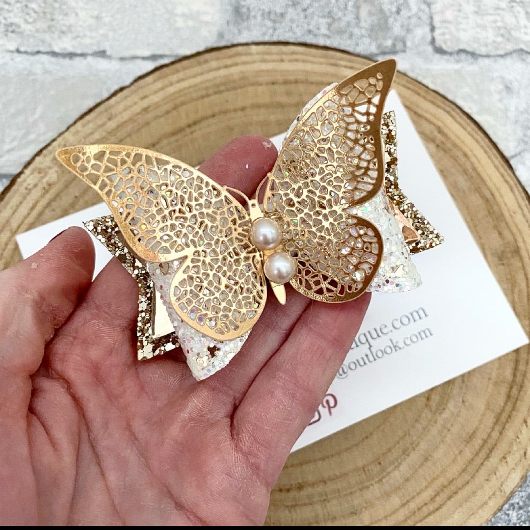 Gold And Cream Pearl Butterfly