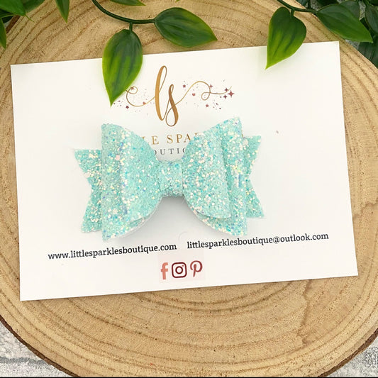 Mint Glitter bow