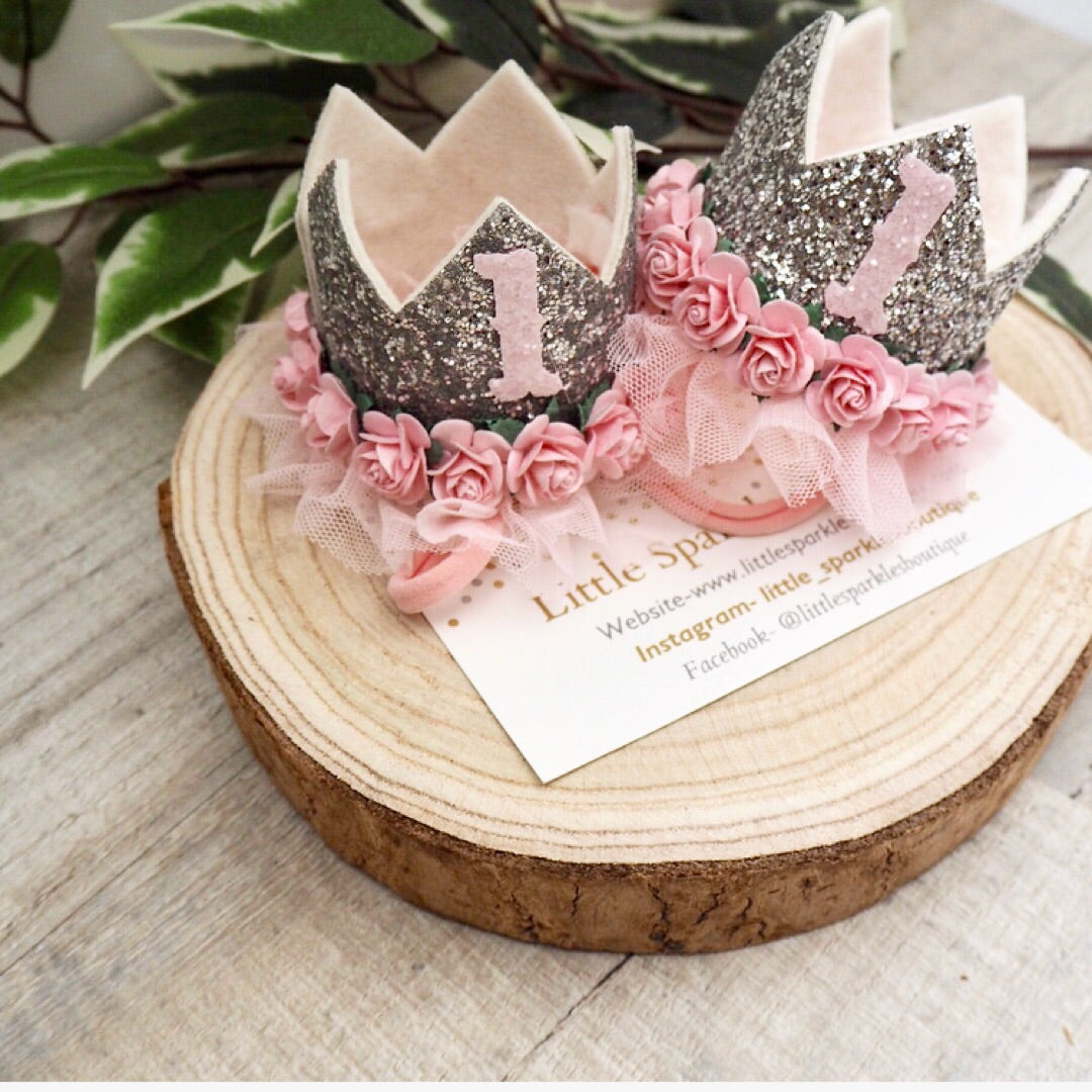 Silver And Pink Birthday Crown